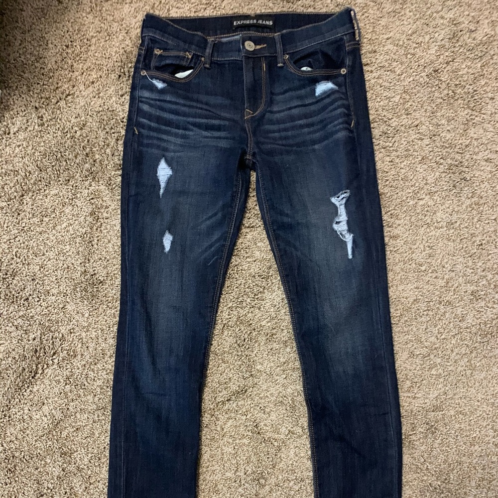 Express high rise dark washed jeans